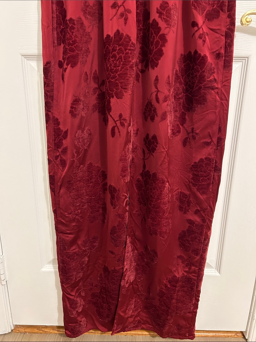 Reformation Frankie Scarlet Slip Maxi Dress Floral Velvet Burnout New Size 10 - Picture 13 of 15